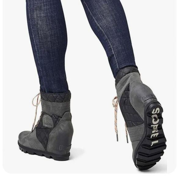 Sorel Lexie Wedge Heel Lace Up Boots Size 6 - Picture 1 of 9